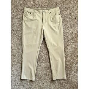 Greg‎ Norman I Mens Performance Stretch Golf Pants Tan I Size 38x30 I Flat Front